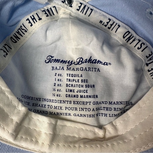 Tommy Bahama Hat Cap Dad Leather Logo One Size Slouch Blue Unisex Golf Beach - Picture 8 of 10
